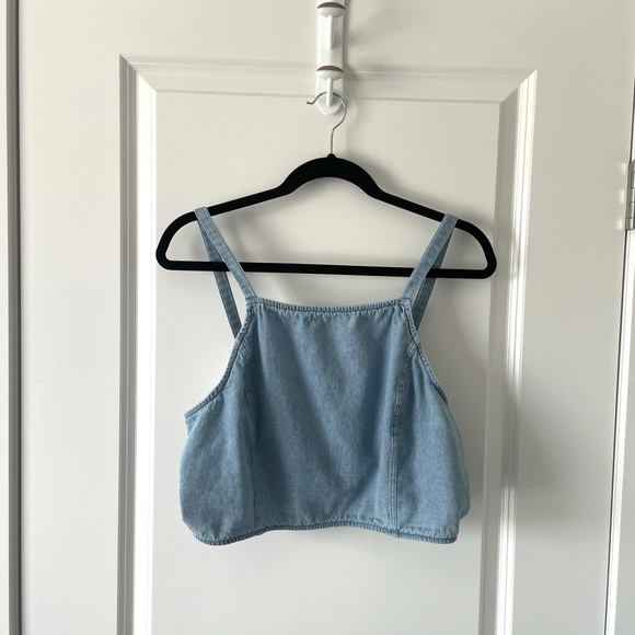 AMERICAN EAGLE / DENIM CROP TOP CAMI